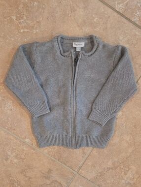 Baby Grey Zip-Up Knit Jacket